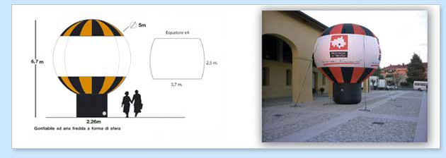 mongolfiera gonfiabile di dimensione grande